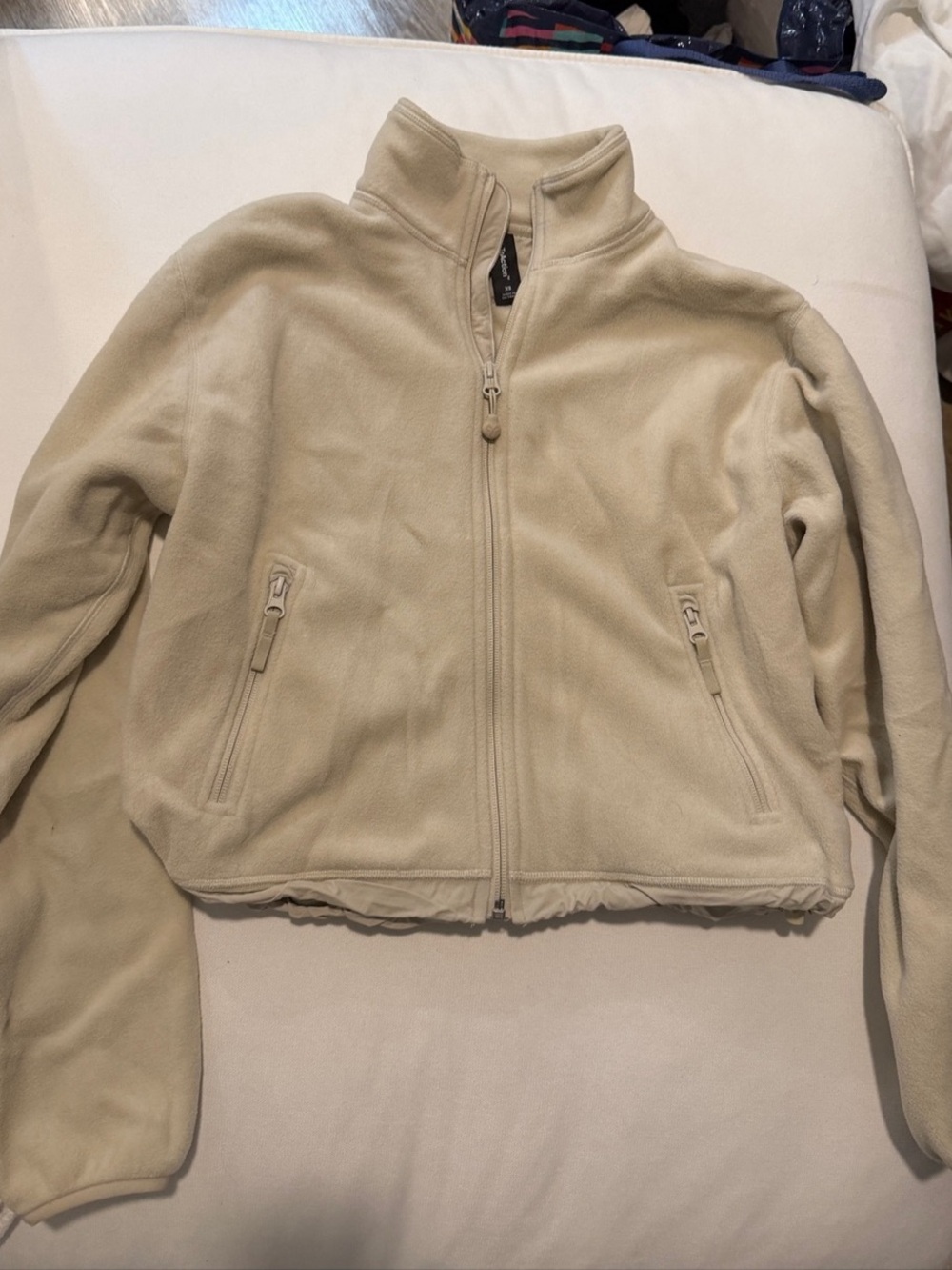 TNA Fleece Zip Jacket in Beige Size XS